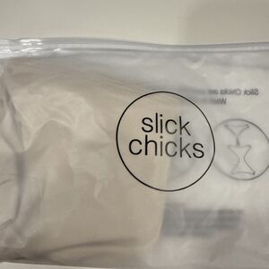 Slick Chicks Women's Underwear Size M Beige 2 Pack Side Hook Closure Both Sides